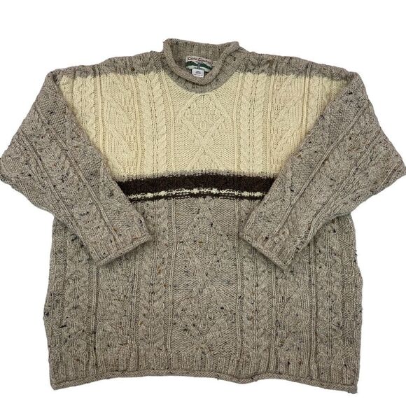 Celtic Country Wool Sweater fisherman outdoors - Picture 1 of 7